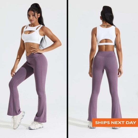 Flare Crossover Legging - Flare legging - Crossover Legging - Black crossover - Picture 1 of 6